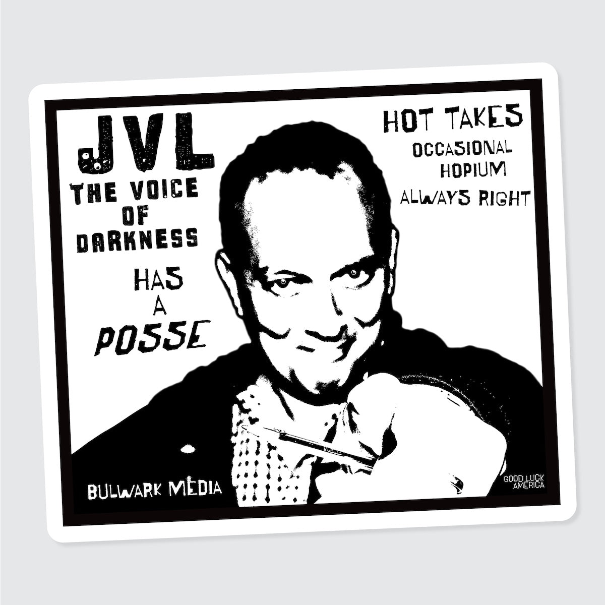 JVL (The Voice of Darkness) Sticker, White
